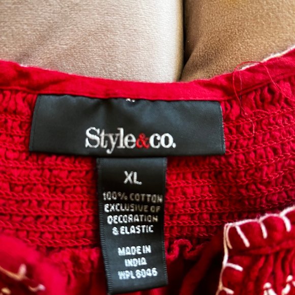 Red hippie shirt - STYLE & CO - Picture 4 of 5